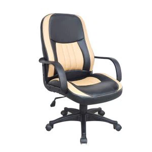 Y-2714 Svart+Brun Enkel design liten kontorsstol